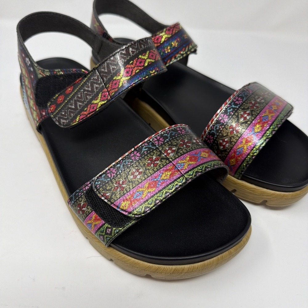 Alegria Playa Pow Wow Platform Sandals Womens 41 US 10.5 Henna Sparkle Boho 592